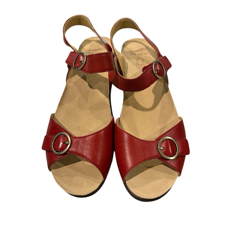 Dansko Women's Candace Sandals - Nappa Leather - Red - Size 40 - NWOB